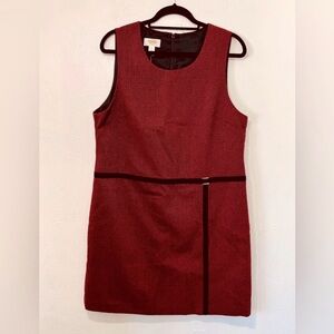 NWT Talbots Mod red and black wool blend mini sheath dress.Size 12P